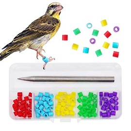 FOIBURELY 100 pcs Bird Ring Leg Bands for Gouldian Zebra Finch Canary Society Bird Foot Ring with 1 Installer(Diameter 3mm)