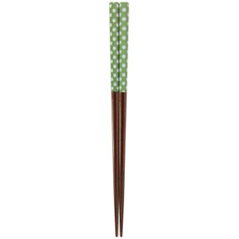 Aoba Children's Chopsticks Dishwasher Safe, Natural Wood, Period, Green, 7.7 inches (19.5 cm)