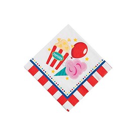 Fun Express - Carnival Beverage Napkins for Birthday - Party Supplies - Print Tableware - Print Napkins - Birthday - 16 Pieces
