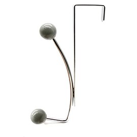 EVIDECO 9605180 Over-the-Door 2-Hook Rack Color: Gray