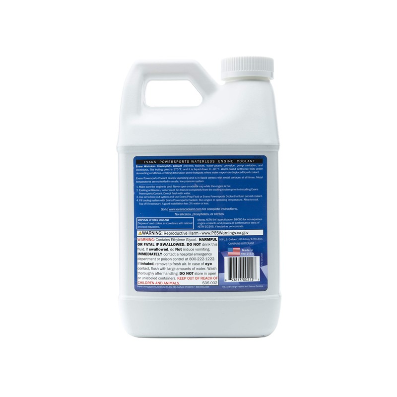 EVANS Coolant EC72064 Powersports Waterless Engine Coolant, 1/2 gallon