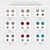 CERASILVER Luxurious Czech Stone Crystal Ball Stud Earrings Set for