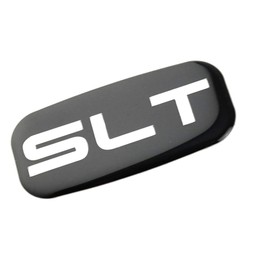 2X SLT Cab Emblems 3D Sticker Nameplate Letter Logo Roof Pillar Replacement for 02-07 Yukon Suburban Sierra 03 06 (Chrome/Black)