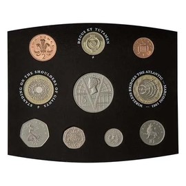 2001 United Kingdom 10 Coin Proof Set Complete with Flat Case and Certificate of Authenticity