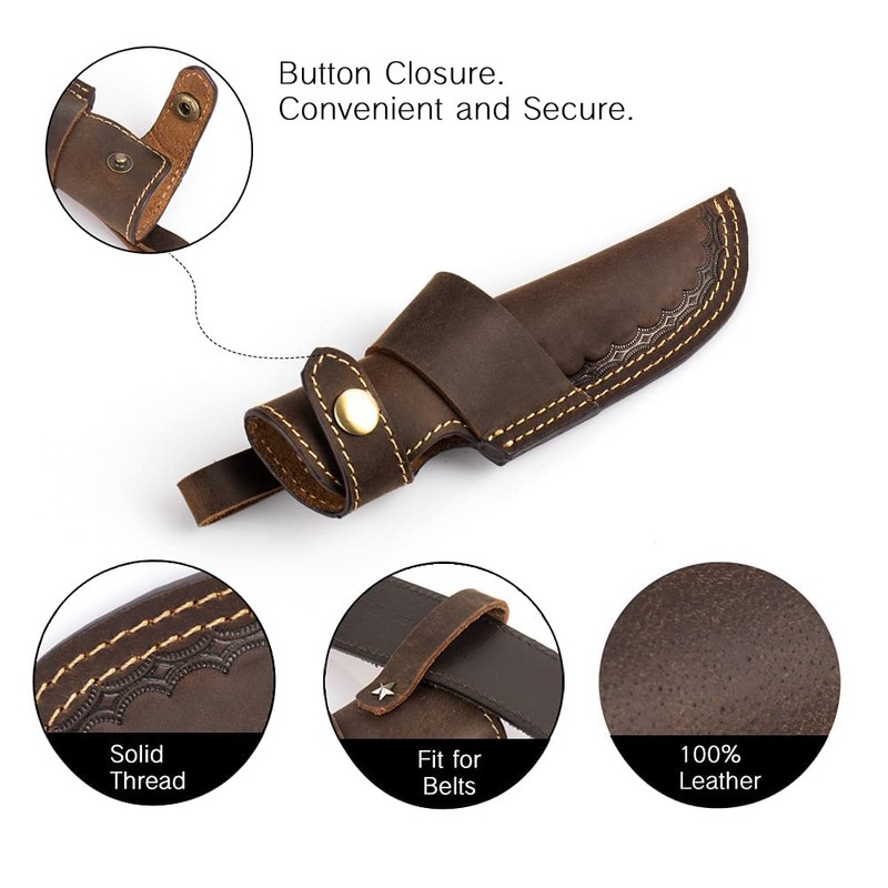 Gentlestache Horizontal Knife Sheath for belt EDC Compact Draw Knife