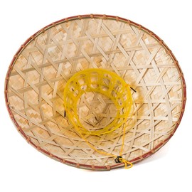 Funny Party Hats Asian Conical Hat - Rice Farmer Hat With Bamboo Design