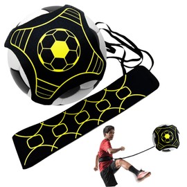 Tuxiaobu Soccer Kick Throw Trainer, Soccer Training Equipment for Kids Adults, Adjustable Football Volleyball Rugby Control Skills Juggling Kicking Practice Training Belt, Fits Ball Size 3, 4, 5