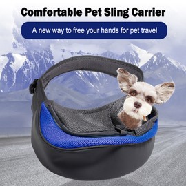 Dog Carrier Pet Sling Carrier Outdoor Shoulder Bag Cross-body Back Pet Dog Sling Carrier Breathable Mesh Travel Safe Small Dog Puppy Cat Carrying Bag Purse Pouch Hiking Front