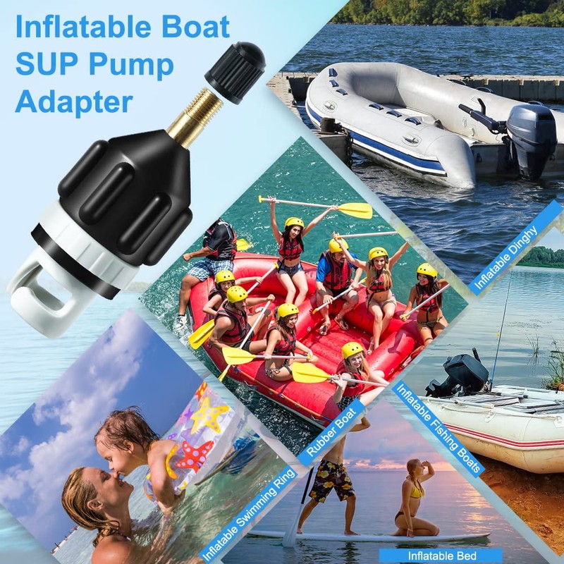 2Pcs Inflatable Boat SUP Pump Adapter, Premium Conventional Air Adapter,