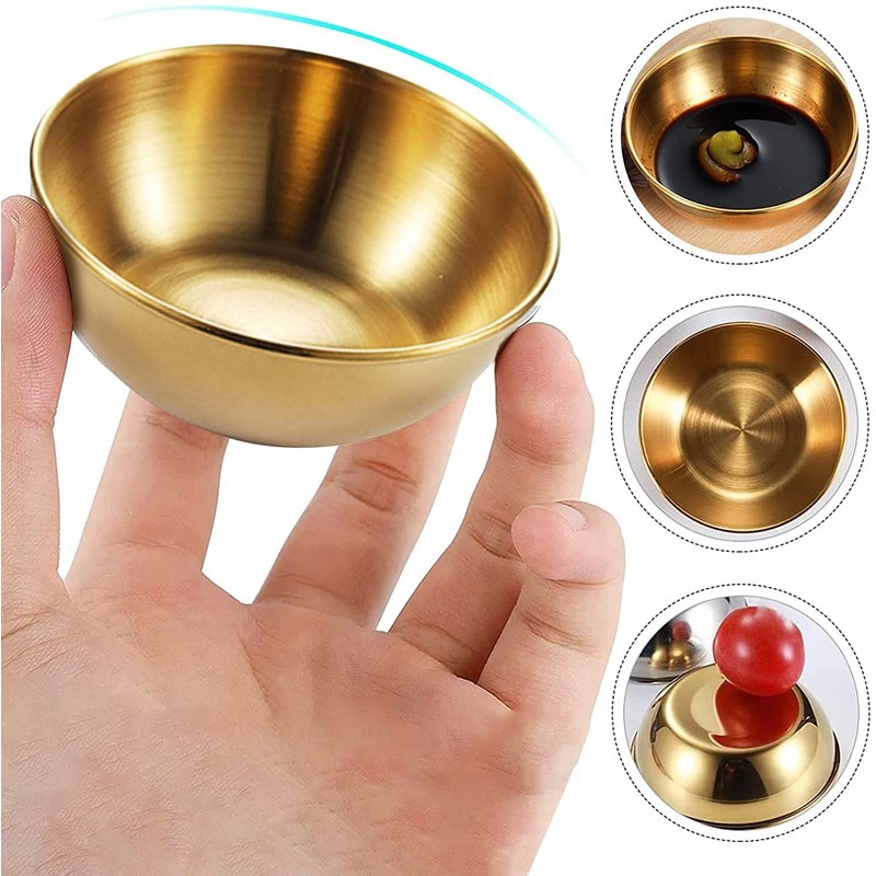 Dipping Bowls, Stainless Steel Dipping Sauce Dishes, Small Round Seasoning