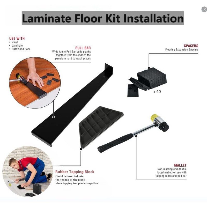 Laminate Laying Set, 43-Piece Vinyl Laying Set, Laminate Floor Set