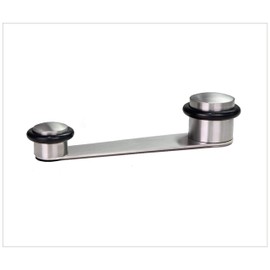 EVI | Rotating Doorstop | for Doors up to 2.75'' Thick | Black Rubber | Stainless Steel Matte Finish | Includes Screw + Anchor | Mod I-152