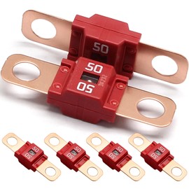 Opfiue 6 PCS AMI/Midi Fuse,50 Amp High Current, Bolt-on,Fuse for Cars Trucks Construction Vehicles Caravans Agricultural Machinery Passenger Cars Electrocar Golf Cart Motorhome