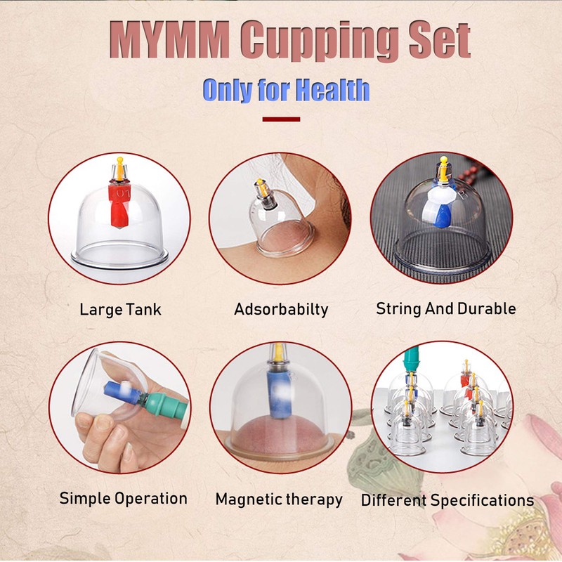 12 Cupping Cups Sets Biomagnetic Traditional Professional Chinese Therapy Massage