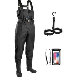 Trudave Chest Waders for Men with Boots, 2-Ply Nylon/PVC Waterproof Fishing & Hunting Waders for Men and Women