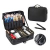 Maletín Maquillaje Cosmetiquera Con Divisor Ajustable Viaje Color Negro