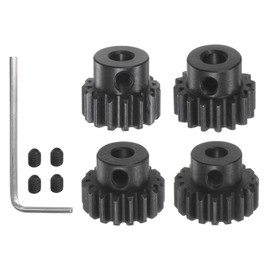 HARFINGTON Mod 1 M1 Pinion Motor Gear Set 4pcs 15T 16T 17T 18T Fit 5mm RC Motor Shaft M1 Pitch Gears for RC Car, with Hex Key