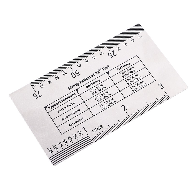 String Action Ruler Stainless Steel Height Gauge Replacement Guitar Repairing