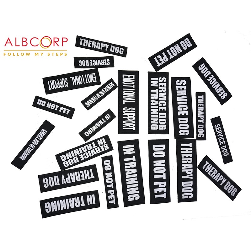 ALBCORP Reflective Service Dog Patch with Hook Backing for Service