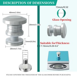 Alise Shower Glass Door Handle,Sliding Shower Doors Knob Pull Hardware Replacement Parts for Bathroom Glass Doors,Heavy Duty Solid SUS304 Stainless Steel Knobs,Brushed Nickel L1800