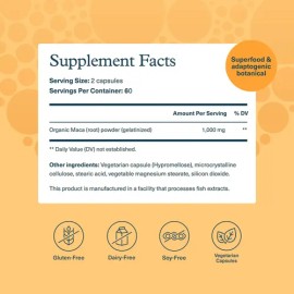 Youtheory Maca Root Mujeres Vegano 120 Cápsulas Sin Gluten
