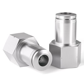 TAILONZ PNEUMATIC 304 Stainless Steel Female Straight 6MM od 1/4 Inch BSP Push to Connect Fittings PCF6-02(Pack of 2)