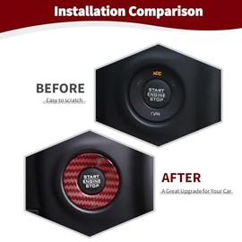 RT-TCZ RT-TCZ for Jeep JL Push Start Stop Button Cover Trim Ring for Jeep Wrangler JL JLU Gladiator JT 2018-2024 Red Carbon Fiber Interior Accessories