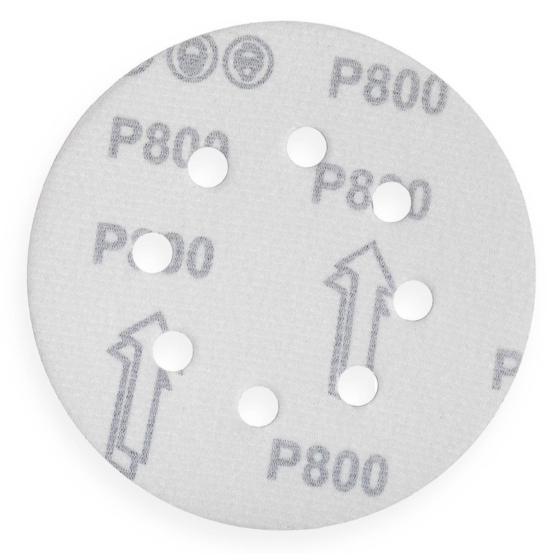 YoiYee 800 Grit Sanding Discs Pads, 8 Holes, 125mm/5-inch Hook