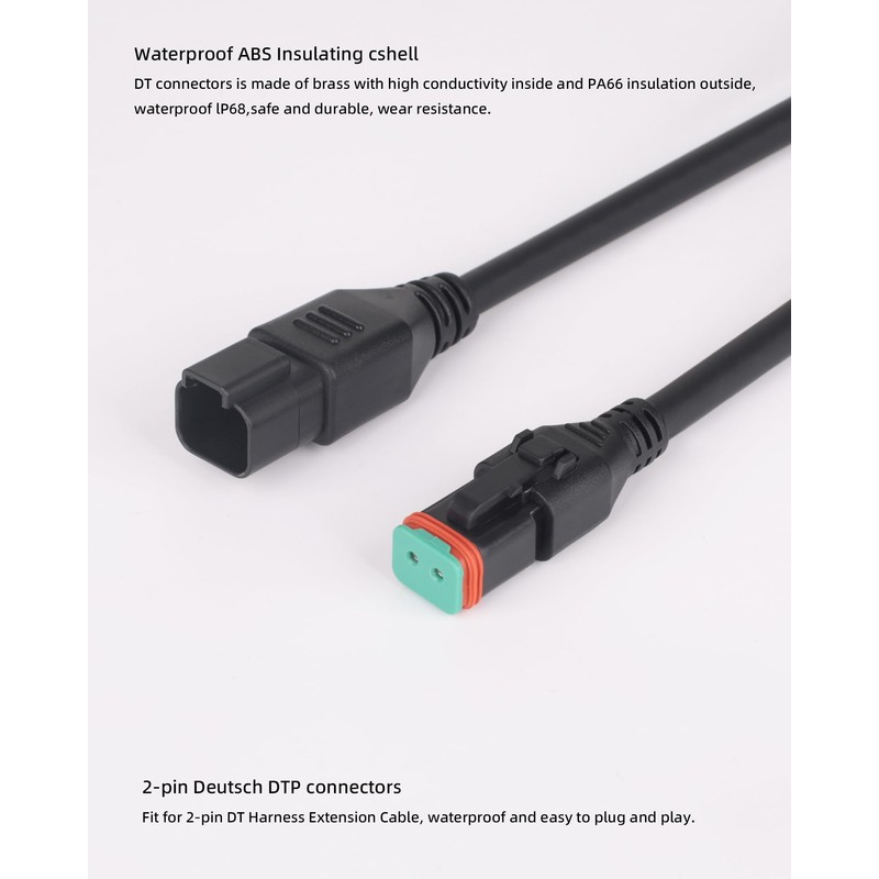 2 Sets Deutsch DT 2 Pin Male Female Wiring Harness