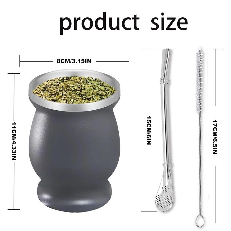 Ruikcoll Mate Tea Cup Set, Mate Cup, with Mate Straw