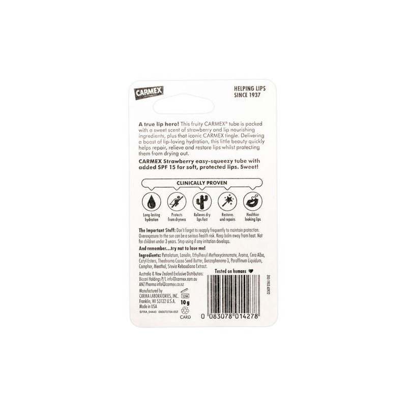 Carmex Lip Balm Strawberry Squeeze Tube 10g