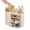 UFORU Makeup Organizer with Pop-Up Brush Holder for Dresser Vanity,