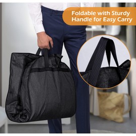 MISSLO 43" Heavy Duty Hanging Garment Bags for Travel Suit Bag for Men Waterproof Oxford Fabric Suit Cover for Traveling Monogrammed Closet Clothes Storage, Black