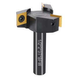 BFVV 3-Wing Slab Flattening CNC Router Bit 1/2" Shank, 2" Cutting Diameter, Carbide Insert Spoilboard Surfacing Bit with ATS Coating, cuts Soft & Hardwood, MDF, Acrylic for Woodworking