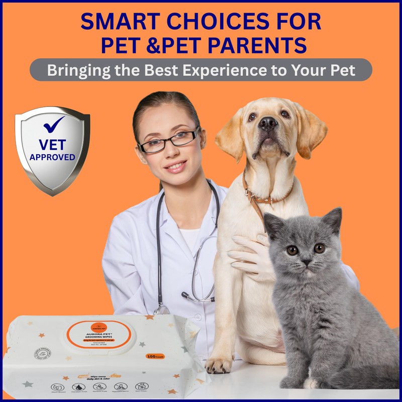 Aurora Pet Wipes – 100% Natural, Plant-Based Hypoallergenic Grooming Wipes