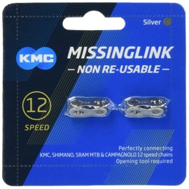 KMC-CL552-SV2 Bicycle Chain, Missing Link for 12 Speeds, Silver (2P Included)