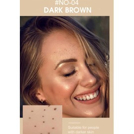 Melemando Freckle Pen 4 Colors Available, Long Lasting Quick Dry Faux Freckle Pen Face Decoration(04 Dark Brown)