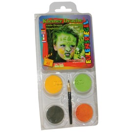 Eulenspiegel 204900 - Little Dragon Motif Set, 4 Colours, 1 Brush, 1 Set of Instructions (English language not guaranteed), for Approx. 40 Masks, Carnival, Theme Party