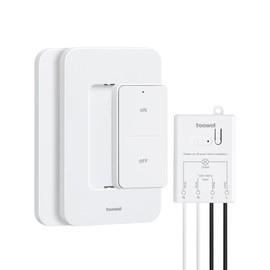 TREEWELL 3 Way Wireless Light Switch and Receiver Kit, 200FT RF Range Remote Control Light Switch, No Rewiring, No Interference, Wireless Wall Switches for Ceiling Light, Fans, Lamps, Pre-Programmed