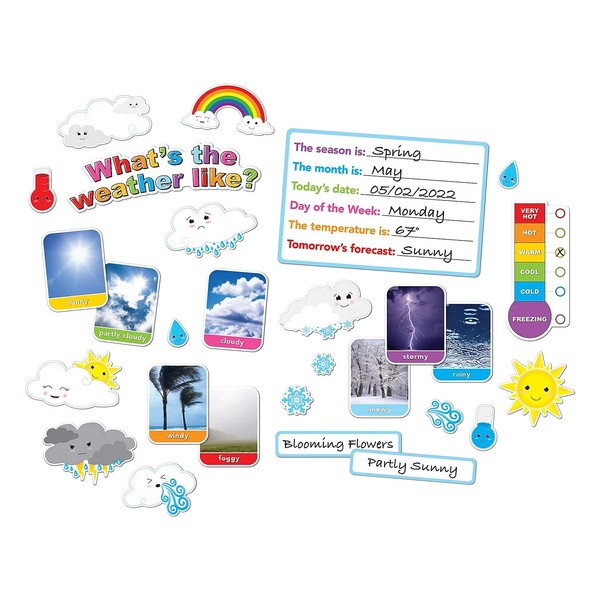 Ashley Productions Smart Poly Mini Bulletin Board Set, Weather, 30