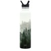 Botella de agua aislada simple, moderna, reutilizable, boca estrecha, termo