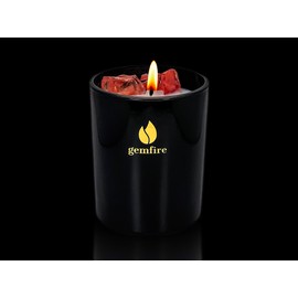 GemFire Organic Scented Crystal Candle - Garnet Gemstone, January Birthstone Gift - Capricorn or Aquarius Zodiac Sign - Natural Soy Wax & Beeswax - Long-Burn for Aromatherapy, Meditation, Relaxation