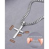FIOROYAL 925 Sterling Silver Cross Chain Men's Necklace for Men