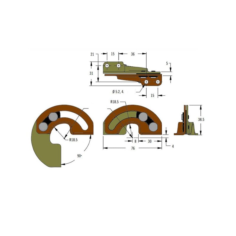 KAFENDA Industrial Cabinet Door Hardware - 2 PCS Hidden Hinge,