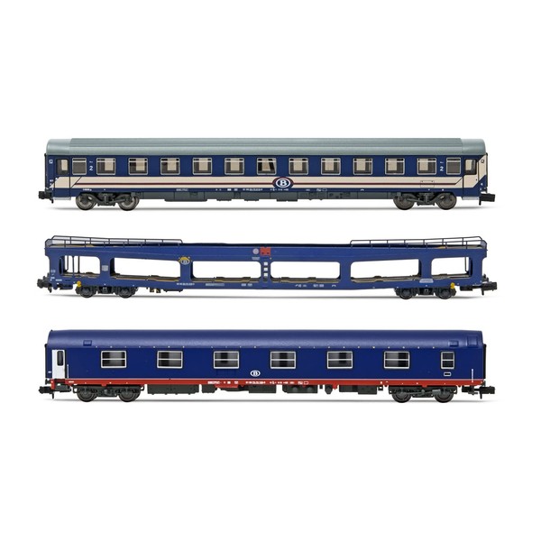 SNCB, set di 3 unità T2 + DDm + Bc I6, UIC-Z, livrea blu e rossa