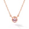 Gift from New York Women's Necklace, Bezel, Single Grain Pink