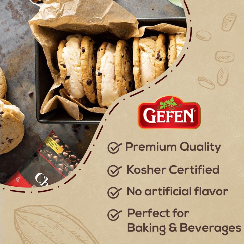 Gefen Vegan Semi Sweet Real Dark Chocolate Chips, Dairy Free