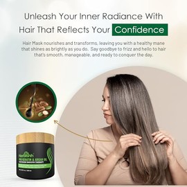 Herbishh Argan Oil and Pro Keratin Hair Mask (250 ML) - Acondicionamiento Profundo E Mascarilla Hidratante Para Cabello, Repara, Restaura Y Fortalece El Cabello Seco, Dañado Y Teñido