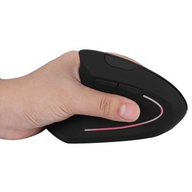 Diyeeni Ratón óptico Vertical para Zurdos, Mouse inalámbrico ergonómico de 2000 dpi para computadora portátil, Mouse Izquierdo con luz Azul de Carga, Antideslizante, 7 a 15 días Tiempo de Trabajo