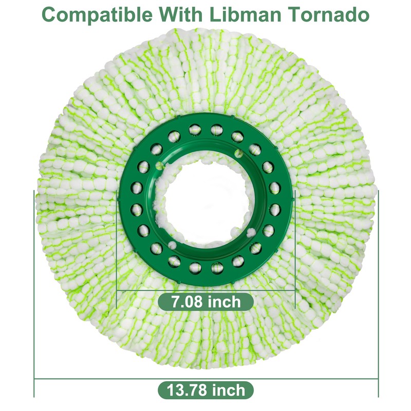 2pcs Spin Mop Replacement Head, Mop Head Replacement for Libman